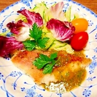 赤魚☆味噌バターパセリソース